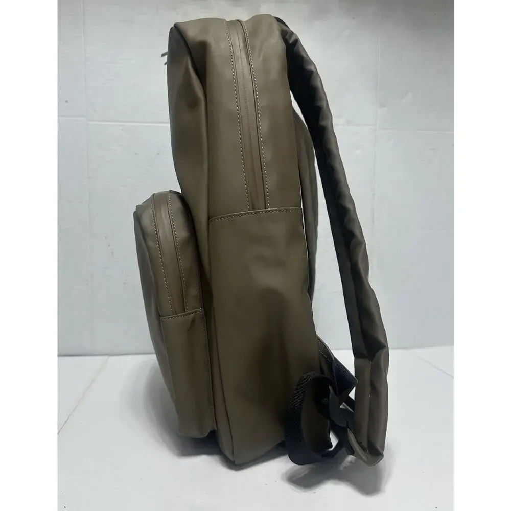 RAINS ® Book Daypack Large Brown WATERPROOF PU Fabric Fits 16